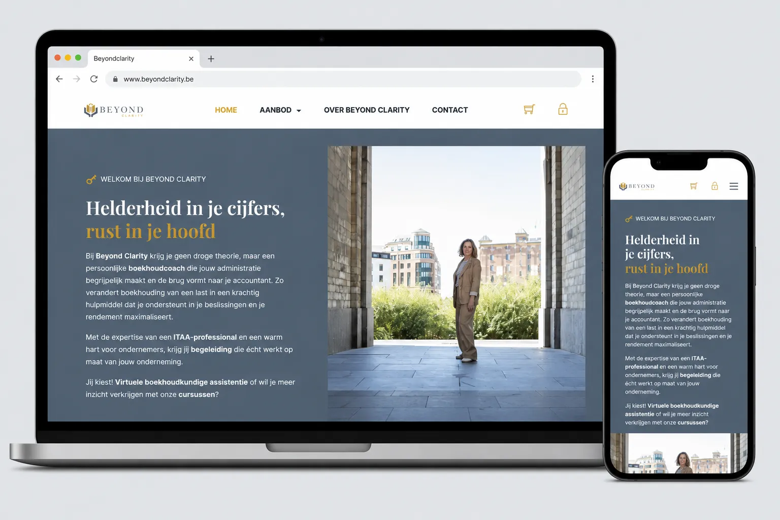 Beyond Clarity - mockup websitee