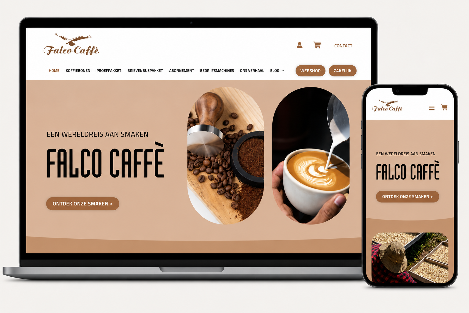 Falco Caffe - mockup