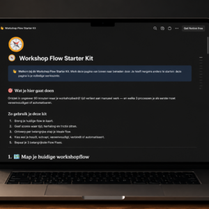 Flow Starter Kit Workshop in Notion on a Laptop