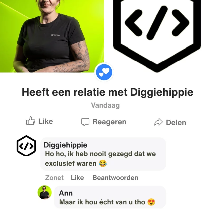 Oké, we maken het officieel. 💍 Ik heb een relatie met Diggiehippie. Of we exclusief zijn? Daar doe ik voorlopig geen uitspraken over. 😏 Maar…